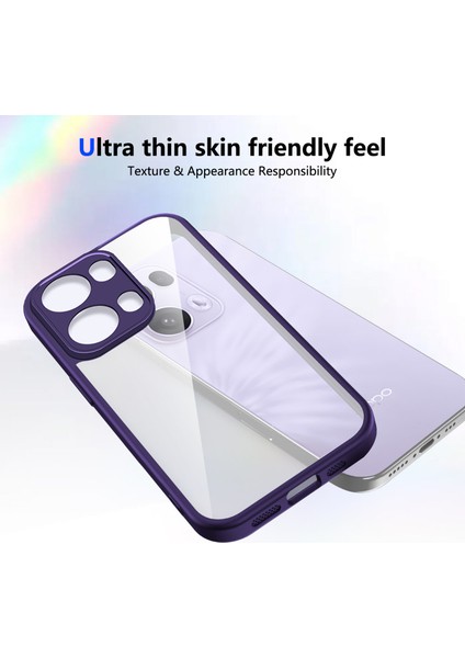Oppo RENO13 Pro,için Eabhulie Kılıf, Kamera Lens Korumalı Hibrit 2'si 1 Arada Şeffaf Kılıf-Mor (Yurt Dışından) fırsatları
