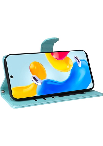 Xiaomi Poco M4 Pro 5g Için El Kayışı ve Kart Yuvalı Premium Deri Cüzdan Kılıf-Blue (Yurt Dışından) fiyatları