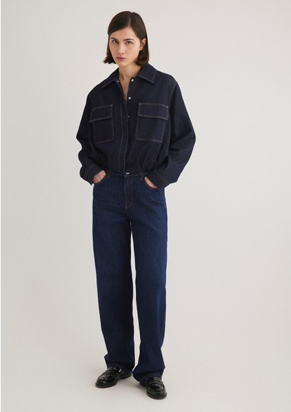 Indigo Crop Ceket 1110677-85481