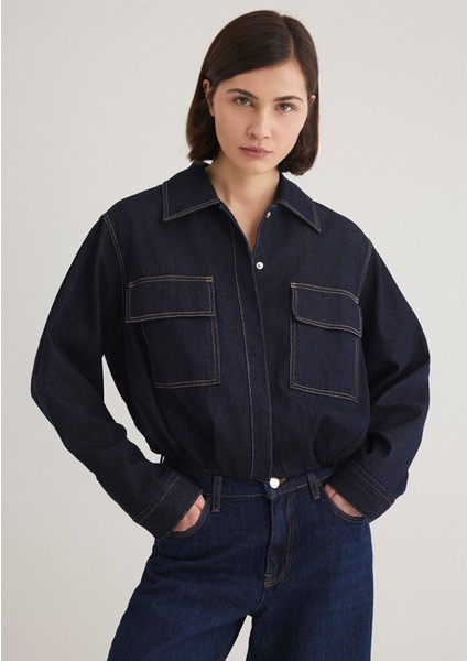 Indigo Crop Ceket 1110677-85481