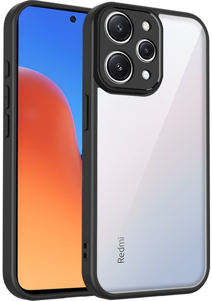 Xiaomi Redmi 12 4g,için Eabhulie Kılıf, Kamera Lens Korumalı Hibrit 2'si 1 Arada Şeffaf Kılıf-Siyah (Yurt Dışından)