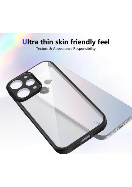 Xiaomi Redmi 12 4g,için Eabhulie Kılıf, Kamera Lens Korumalı Hibrit 2'si 1 Arada Şeffaf Kılıf-Siyah (Yurt Dışından) fırsatları