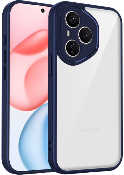 Honor 400 Pro,için Eabhulie Kılıf, Kamera Lens Korumalı Hibrit 2'si 1 Arada Şeffaf Kılıf-Blue (Yurt Dışından)