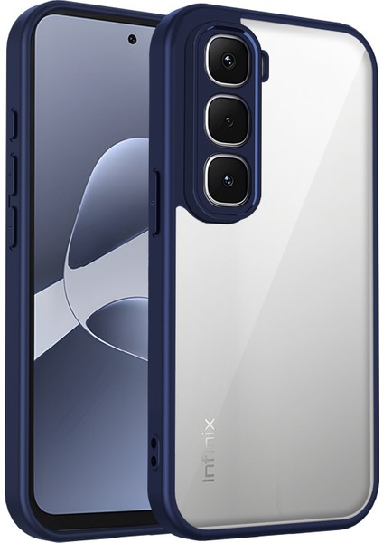 Infinix Hot 60 Pro,için Eabhulie Kılıf, Kamera Lens Korumalı Hibrit 2'si 1 Arada Şeffaf Kılıf-Blue (Yurt Dışından)