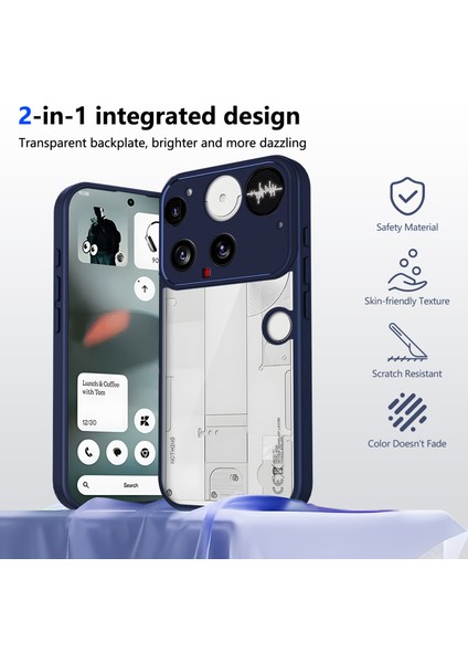 Nothing Phone 3,için Eabhulie Kılıf, Kamera Lens Korumalı Hibrit 2'si 1 Arada Şeffaf Kılıf-Blue (Yurt Dışından) indirimleri