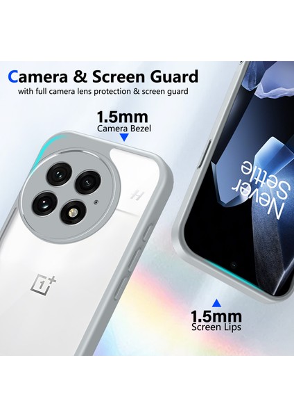 Oneplus 13,için Eabhulie Kılıf, Kamera Lens Korumalı Hibrit 2'si 1 Arada Şeffaf Kılıf-Gri (Yurt Dışından) modelleri