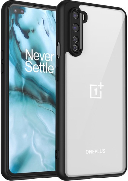 Oneplus Nord,için Eabhulie Kılıf, Kamera Lens Korumalı Hibrit 2'si 1 Arada Şeffaf Kılıf-Siyah (Yurt Dışından)