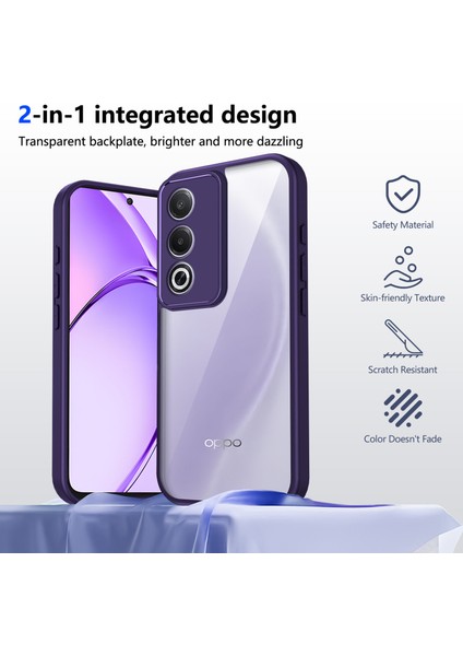 Oppo K12X,IÇIN Eabhulie Kılıf, Kamera Lens Korumalı Hibrit 2'si 1 Arada Şeffaf Kılıf-Mor (Yurt Dışından) indirimleri