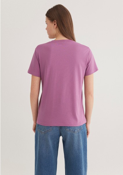 Mavi Baskılı Mor Tişört 1612241-70987