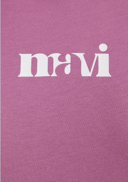 Mavi Baskılı Mor Tişört 1612241-70987