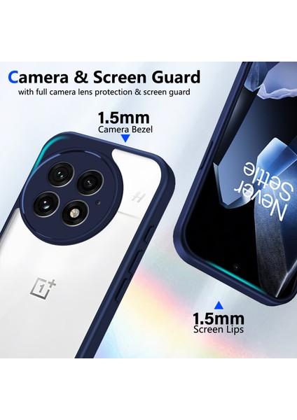 Oneplus 13,için Eabhulie Kılıf, Kamera Lens Korumalı Hibrit 2'si 1 Arada Şeffaf Kılıf-Blue (Yurt Dışından) modelleri