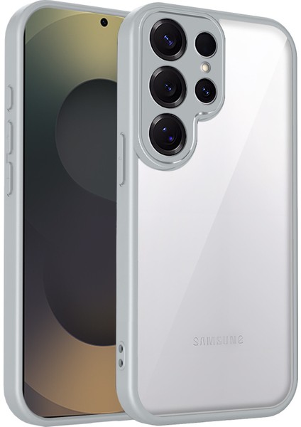 Samsung Galaxy S23 Ultra,için Eabhulie Kılıf, Kamera Lens Korumalı Hibrit 2'si 1 Arada Şeffaf Kılıf-Gri (Yurt Dışından)