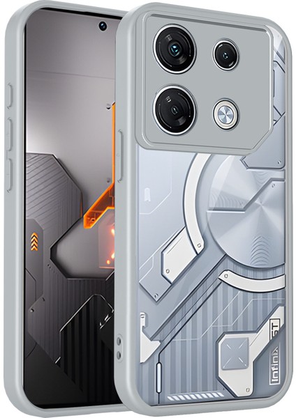 Infinix Gt 20 Pro,için Eabhulie Kılıf, Kamera Lens Korumalı Hibrit 2'si 1 Arada Şeffaf Kılıf-Gri (Yurt Dışından)