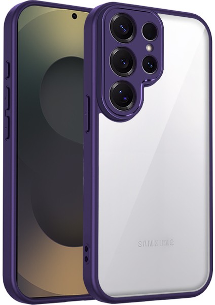 Samsung Galaxy S22 Ultra 5g,için Eabhulie Kılıf, Kamera Lens Korumalı Hibrit 2'si 1 Arada Şeffaf Kılıf-Mor (Yurt Dışından)