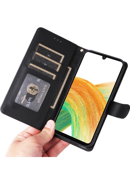 Samsung Galaxy A33 5g Için El Kayışı ve Kart Yuvalı Premium Deri Cüzdan Kılıf-Siyah (Yurt Dışından) indirimleri