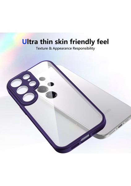 Samsung Galaxy S22 Ultra 5g,için Eabhulie Kılıf, Kamera Lens Korumalı Hibrit 2'si 1 Arada Şeffaf Kılıf-Mor (Yurt Dışından) fırsatları