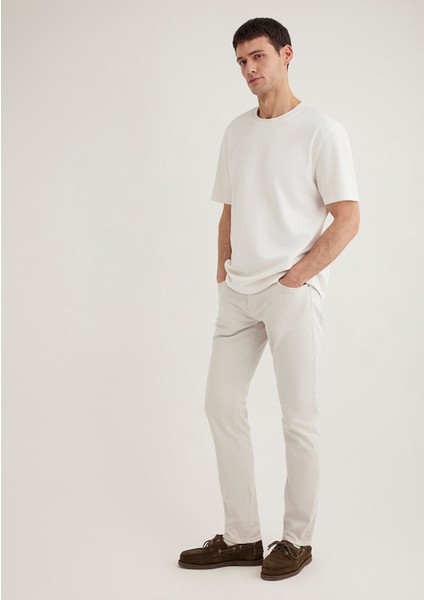 Jake Mavi Black Ekru Comfort Gabardin Pantolon 0042289464