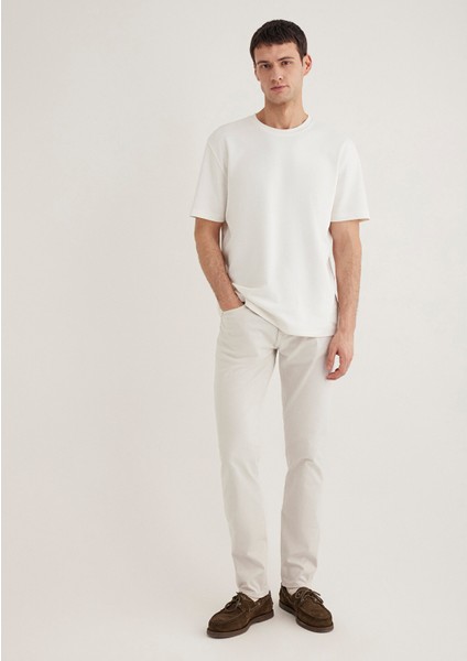 Jake Mavi Black Ekru Comfort Gabardin Pantolon 0042289464