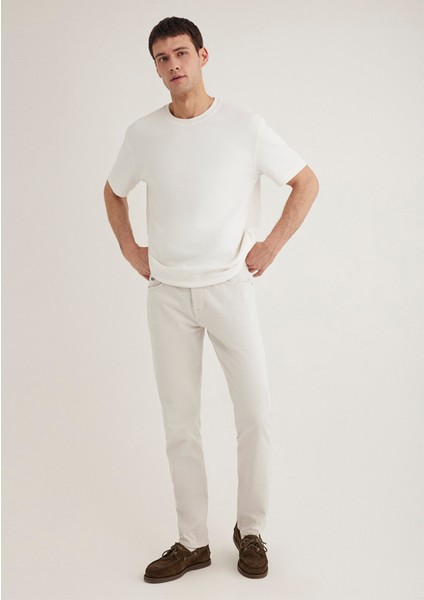 Jake Mavi Black Ekru Comfort Gabardin Pantolon 0042289464