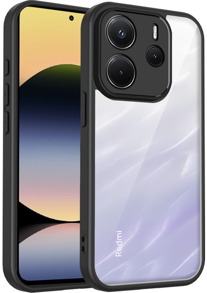 Xiaomi Redmi Note 14 4g,için Eabhulie Kılıf, Kamera Lens Korumalı Hibrit 2'si 1 Arada Şeffaf Kılıf-Siyah (Yurt Dışından)