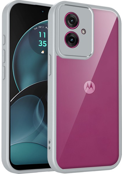 Motorola Moto G14,IÇIN Eabhulie Kılıf, Kamera Lens Korumalı Hibrit 2'si 1 Arada Şeffaf Kılıf-Gri (Yurt Dışından)
