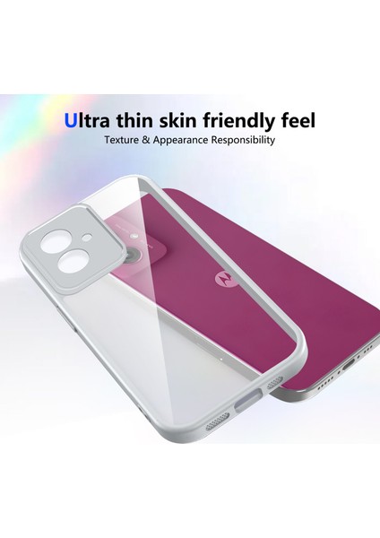 Motorola Moto G14,IÇIN Eabhulie Kılıf, Kamera Lens Korumalı Hibrit 2'si 1 Arada Şeffaf Kılıf-Gri (Yurt Dışından) fırsatları