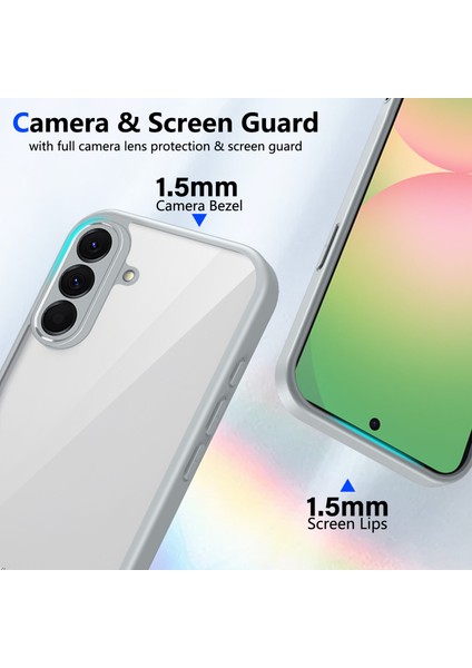 Samsung Galaxy A36,IÇIN Eabhulie Kılıf, Kamera Lens Korumalı Hibrit 2'si 1 Arada Şeffaf Kılıf-Gri (Yurt Dışından) modelleri