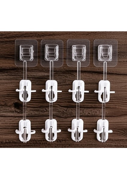 Geçmeli Klips Eşya Sabitleme Askısı 5 Adet Şeffaf Görünmez 10KG Taşıma