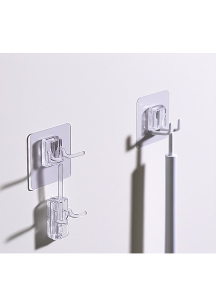Geçmeli Klips Eşya Sabitleme Askısı 5 Adet Şeffaf Görünmez 10KG Taşıma