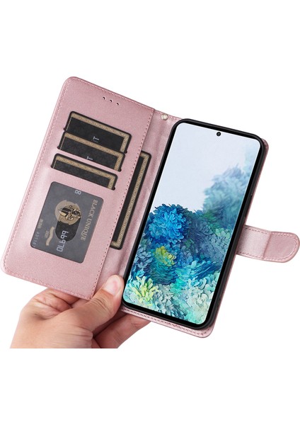 Samsung Galaxy S20 Plus 4g/5g Için El Kayışı ve Kart Yuvalı Premium Deri Cüzdan Kılıf-Rose Gold (Yurt Dışından) indirimleri