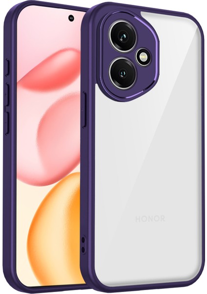 Honor 400,IÇIN Eabhulie Kılıf, Kamera Lens Korumalı Hibrit 2'si 1 Arada Şeffaf Kılıf-Mor (Yurt Dışından)