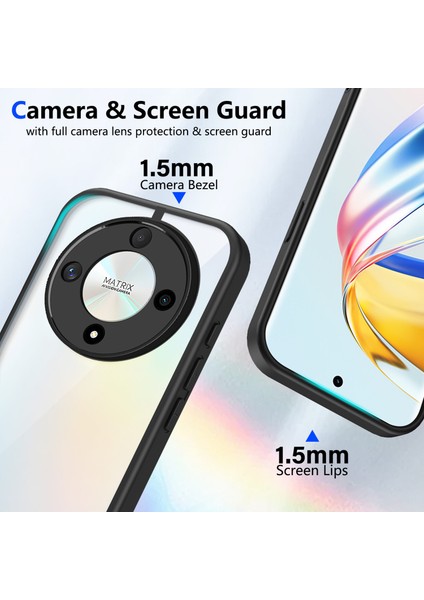Honor X9B/MAGIC6 Lite,için Eabhulie Kılıf, Kamera Lens Korumalı Hibrit 2'si 1 Arada Şeffaf Kılıf-Siyah (Yurt Dışından) fiyatları