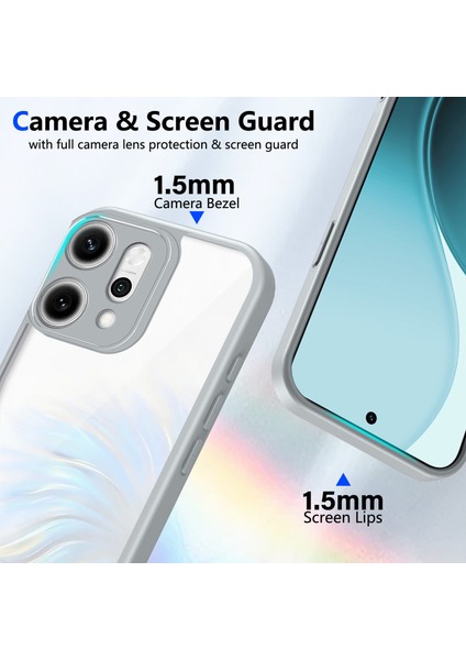 Oppo RENO14,IÇIN Eabhulie Kılıf, Kamera Lens Korumalı Hibrit 2'si 1 Arada Şeffaf Kılıf-Gri (Yurt Dışından) modelleri