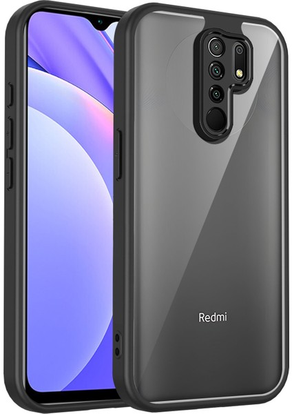 Xiaomi Redmi Note 8 Pro,için Eabhulie Kılıf, Kamera Lens Korumalı Hibrit 2'si 1 Arada Şeffaf Kılıf-Siyah (Yurt Dışından)