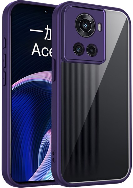 Oneplus 10R,IÇIN Eabhulie Kılıf, Kamera Lens Korumalı Hibrit 2'si 1 Arada Şeffaf Kılıf-Mor (Yurt Dışından)
