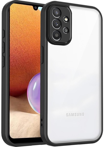Samsung Galaxy A13 4g,için Eabhulie Kılıf, Kamera Lens Korumalı Hibrit 2'si 1 Arada Şeffaf Kılıf-Siyah (Yurt Dışından)