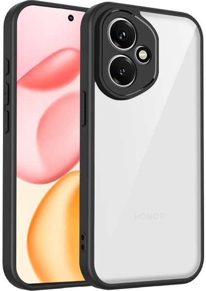 Honor 400,IÇIN Eabhulie Kılıf, Kamera Lens Korumalı Hibrit 2'si 1 Arada Şeffaf Kılıf-Siyah (Yurt Dışından)
