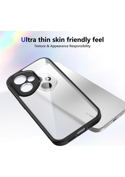 Honor 400,IÇIN Eabhulie Kılıf, Kamera Lens Korumalı Hibrit 2'si 1 Arada Şeffaf Kılıf-Siyah (Yurt Dışından) fırsatları