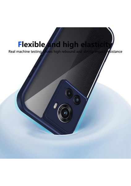 Oneplus 10R,IÇIN Eabhulie Kılıf, Kamera Lens Korumalı Hibrit 2'si 1 Arada Şeffaf Kılıf-Blue (Yurt Dışından) indirimleri