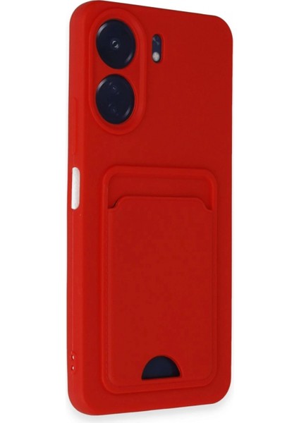 Xiaomi Redmi 13C Kılıf Kelvin Kartvizitli Silikon - Kırmızı fiyatları