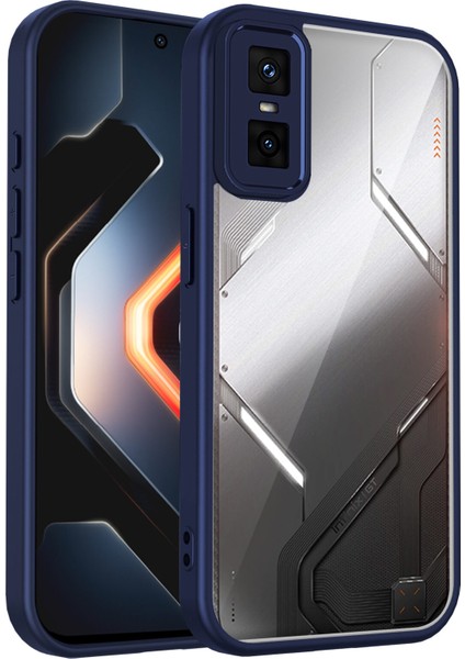 Infinix Gt 30 Pro,için Eabhulie Kılıf, Kamera Lens Korumalı Hibrit 2'si 1 Arada Şeffaf Kılıf-Blue (Yurt Dışından)