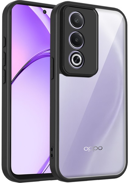 Oppo K12X,IÇIN Eabhulie Kılıf, Kamera Lens Korumalı Hibrit 2'si 1 Arada Şeffaf Kılıf-Siyah (Yurt Dışından)