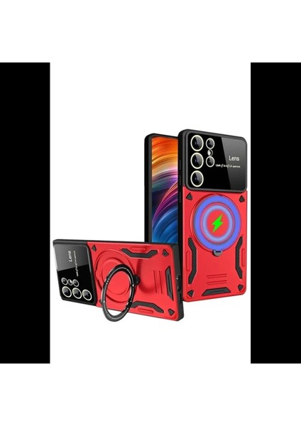 Samsung Galaxy S24 Ultra Kılıf Joy Lens Standlı Kapak