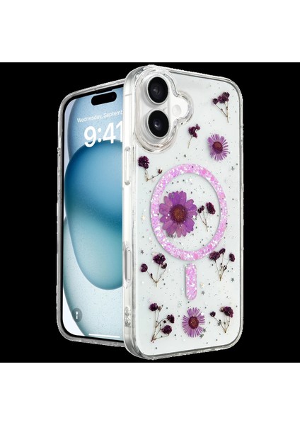 iPhone 16 Kılıf Daisy Simli Magsafe Kapak