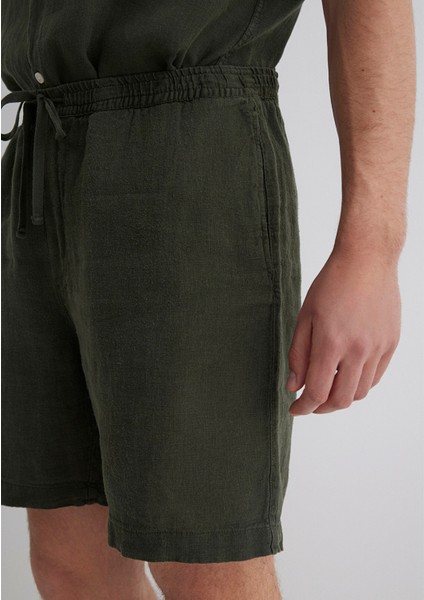 Yeşil Keten Şort 0410103-71587