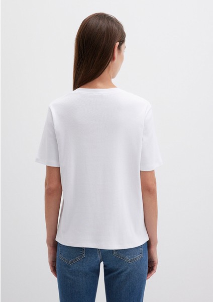 Beyaz Basic Tişört 1612916-620