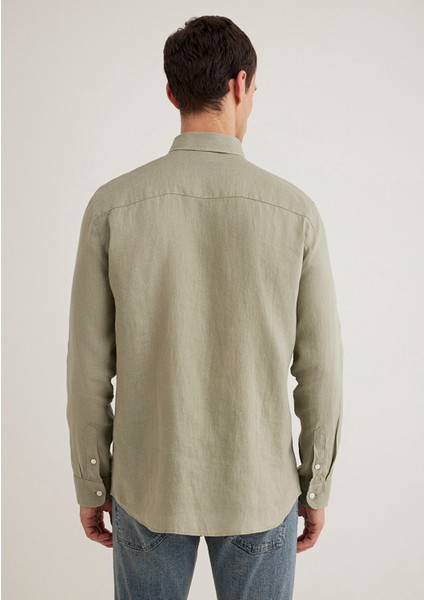 Yeşil Keten Gömlek 0211466-71481