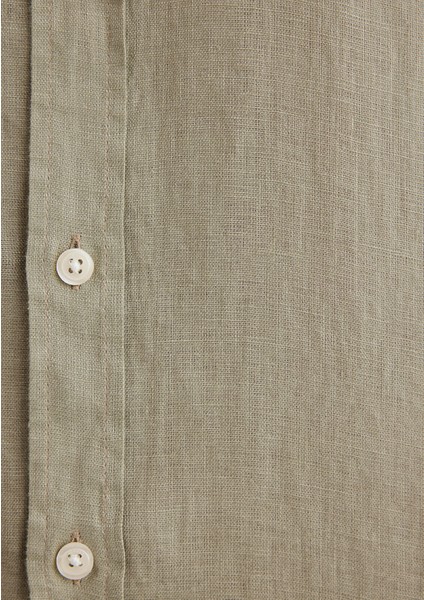 Yeşil Keten Gömlek 0211466-71481