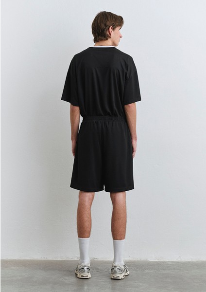 MV91 Logo Baskılı Siyah Forma Şort 0410245-900