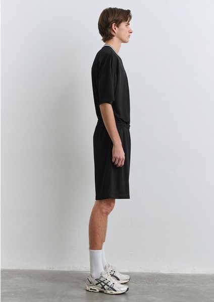 MV91 Logo Baskılı Siyah Forma Şort 0410245-900